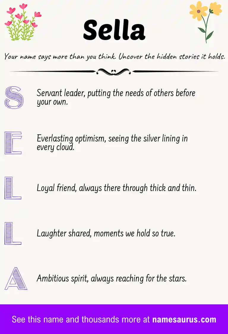 Acrostic poem about Sella.