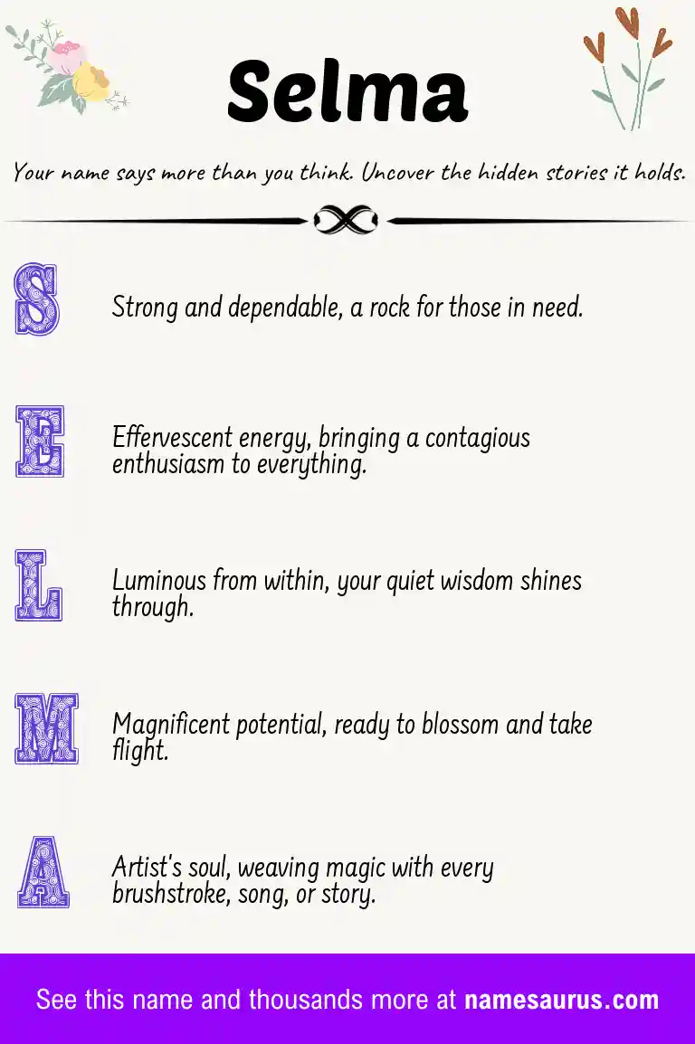 Acrostic poem about Selma.