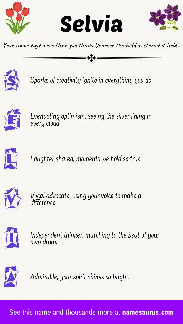 Acrostic poem about Selvia.