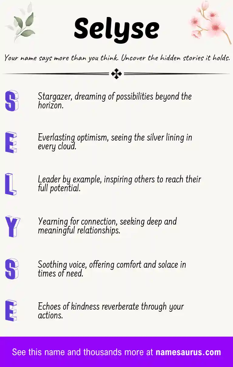Acrostic poem about Selyse.