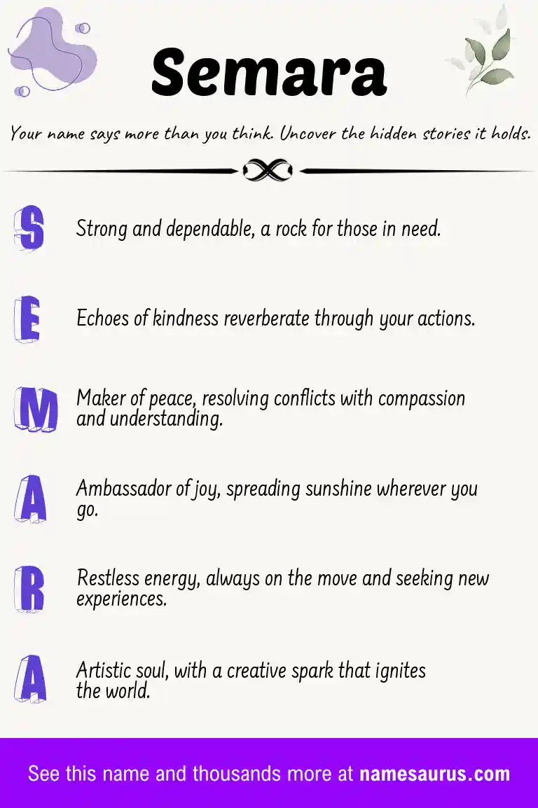 Acrostic poem about Semara.