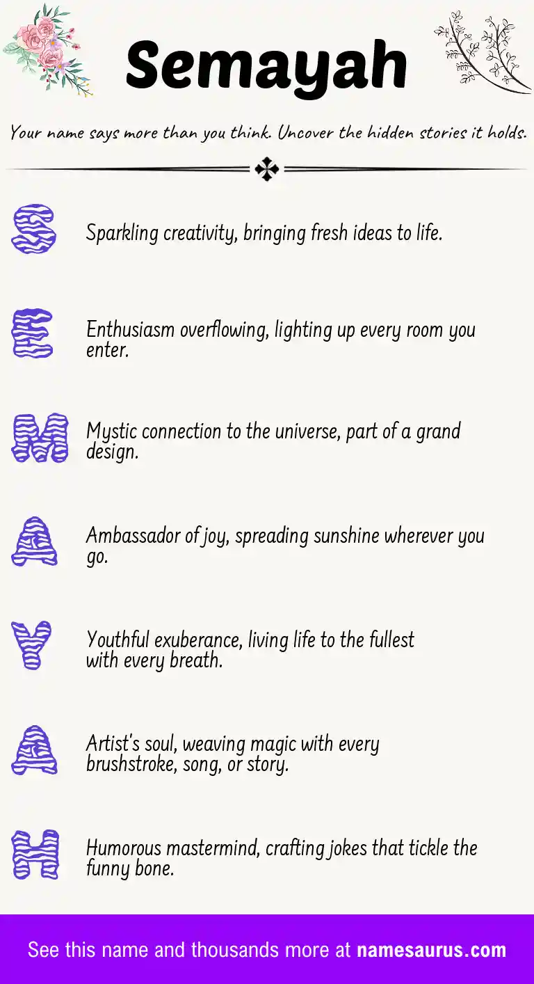 Acrostic poem about Semayah.