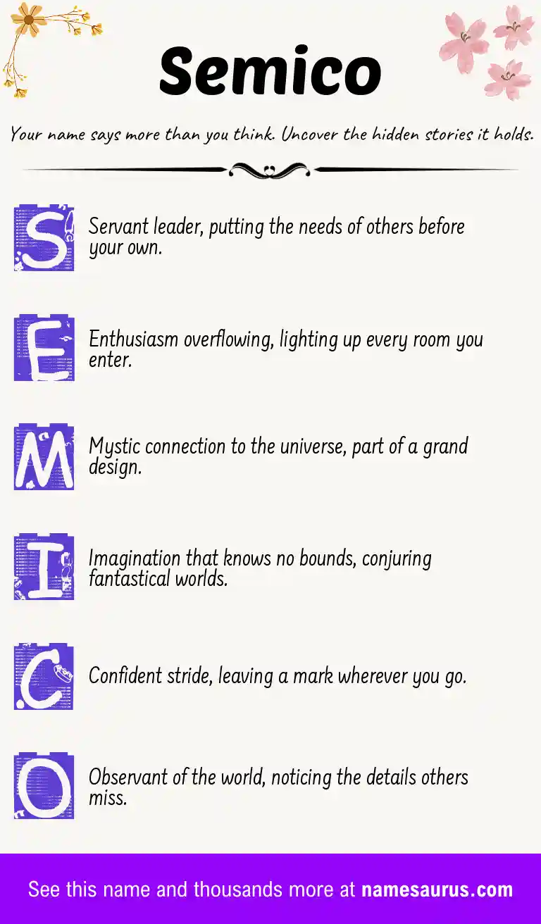 Acrostic poem about Semico.