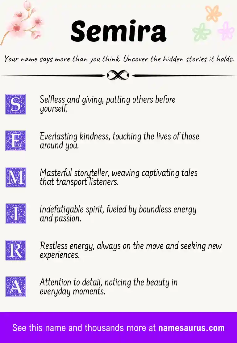 Acrostic poem about Semira.
