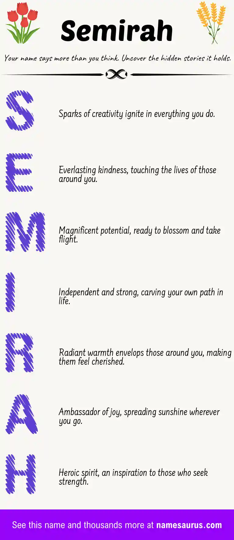 Acrostic poem about Semirah.