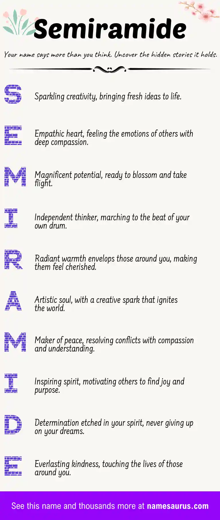 Acrostic poem about Semiramide.