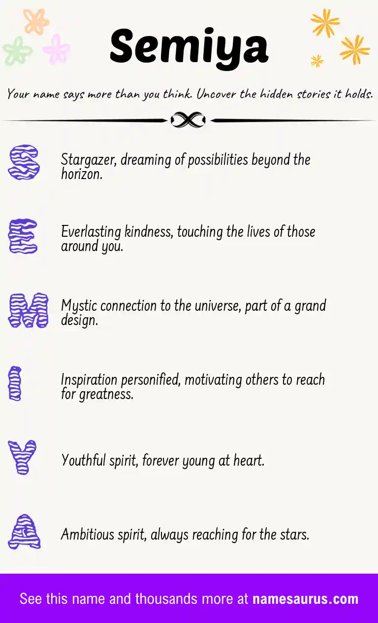 Acrostic poem about Semiya.