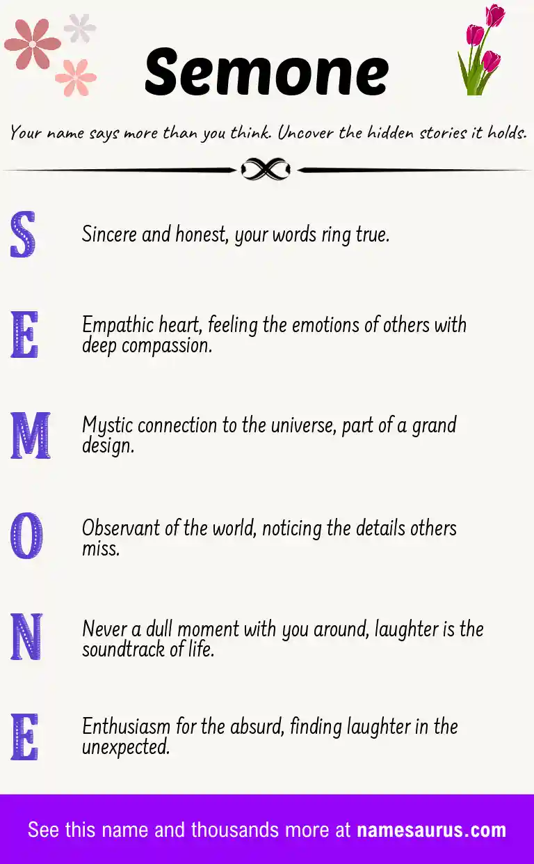 Acrostic poem about Semone.