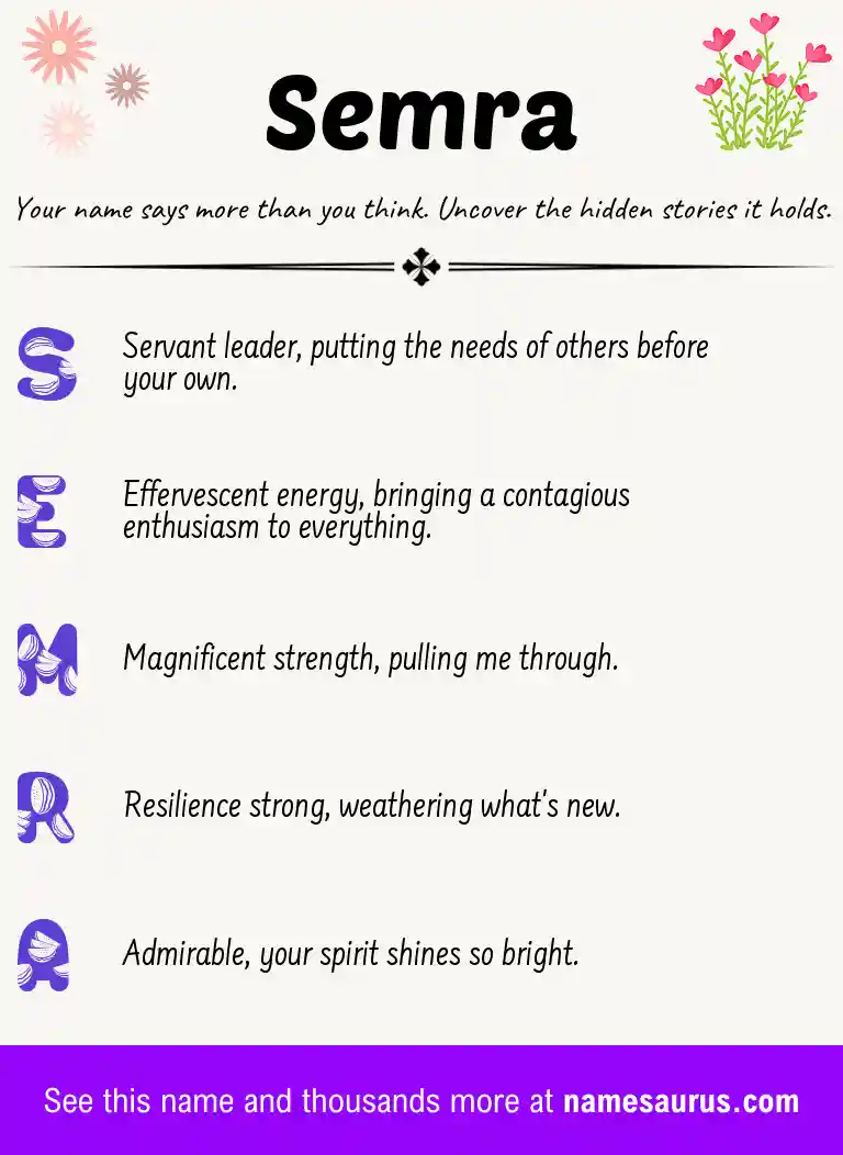 Acrostic poem about Semra.