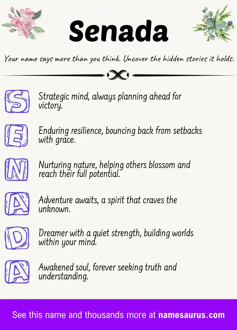 Acrostic poem about Senada.