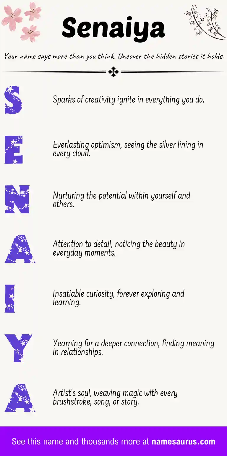 Acrostic poem about Senaiya.