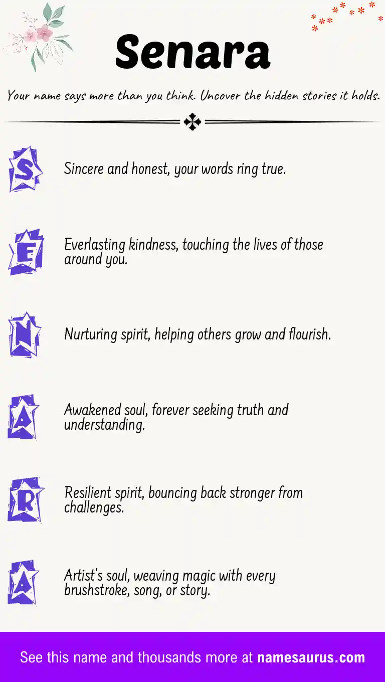 Acrostic poem about Senara.