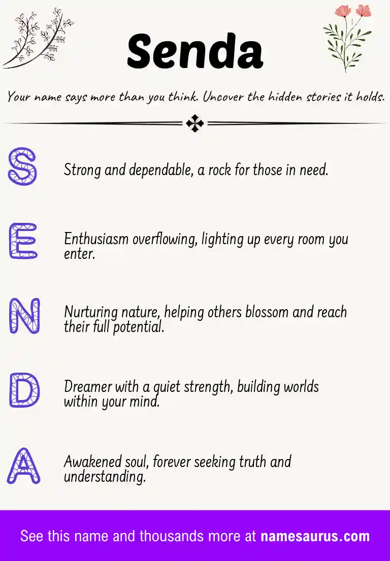 Acrostic poem about Senda.