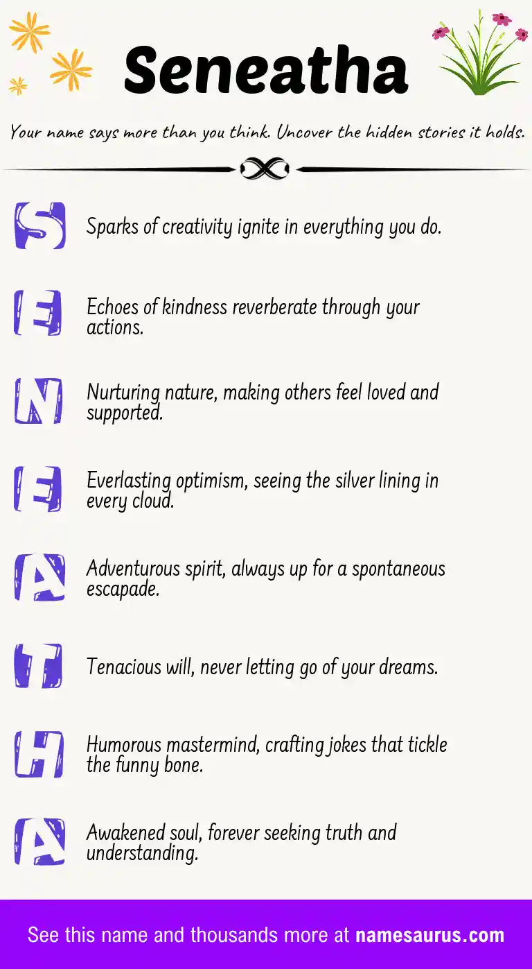Acrostic poem about Seneatha.