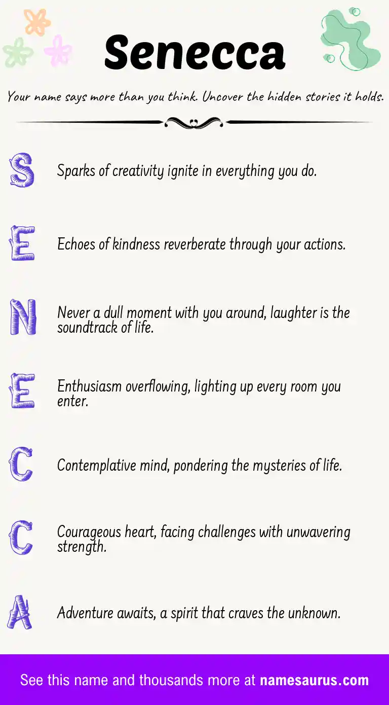 Acrostic poem about Senecca.