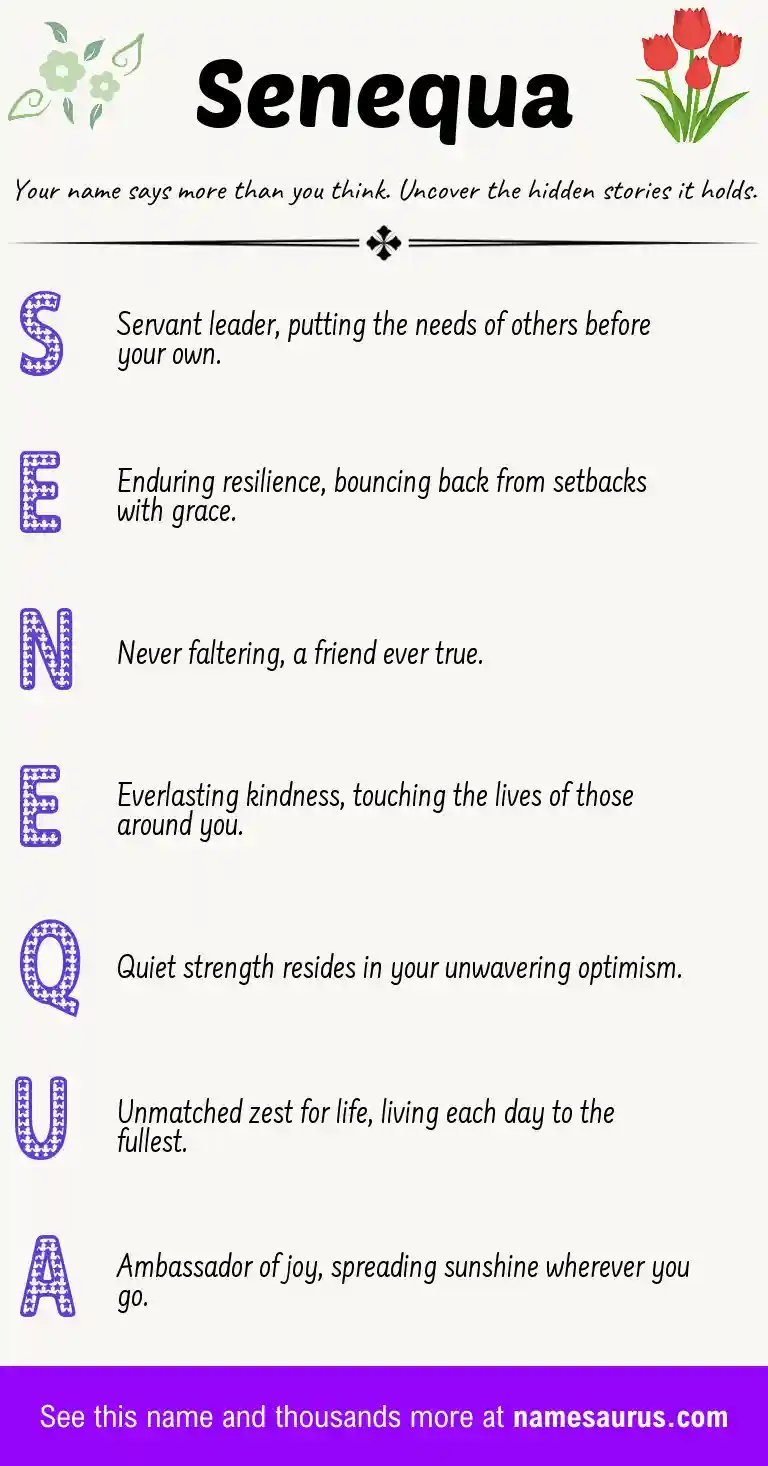 Acrostic poem about Senequa.