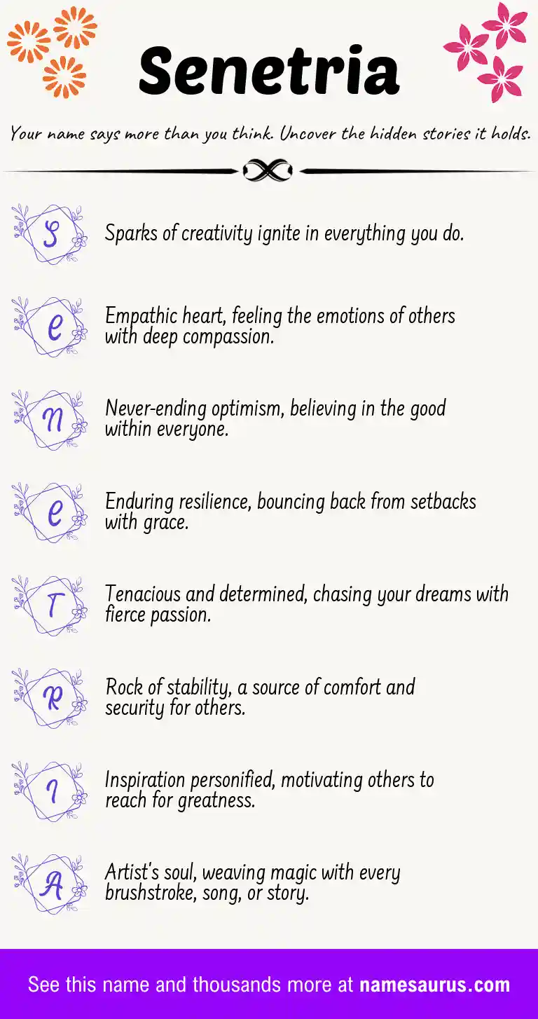 Acrostic poem about Senetria.