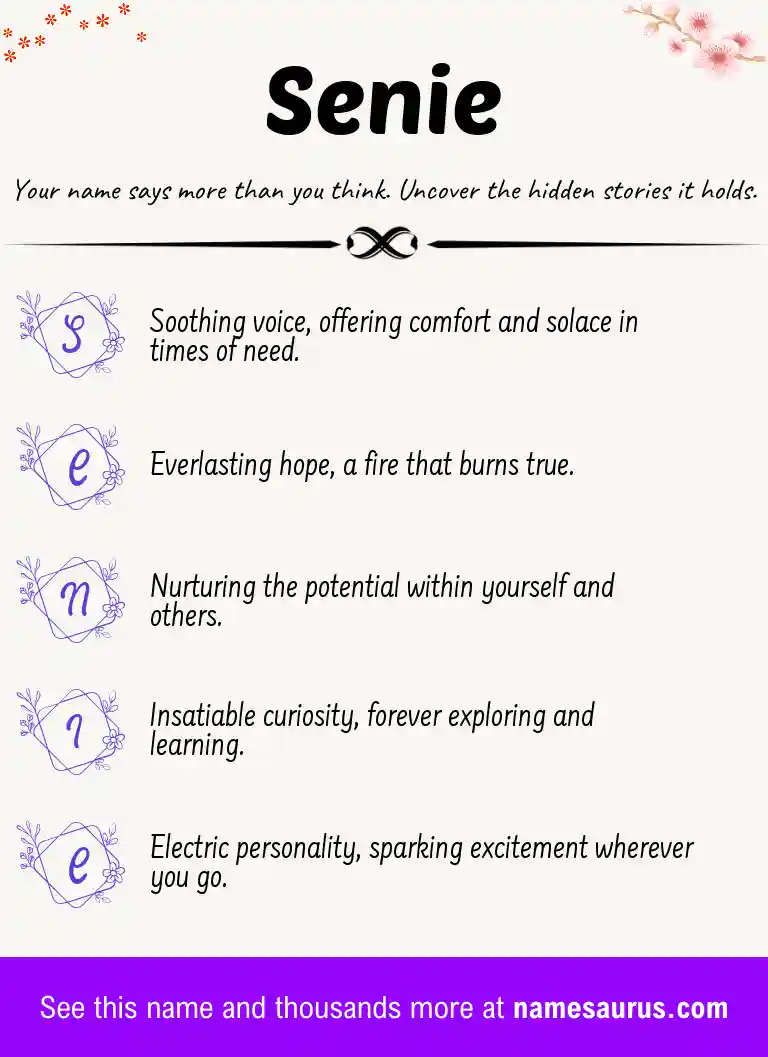 Acrostic poem about Senie.