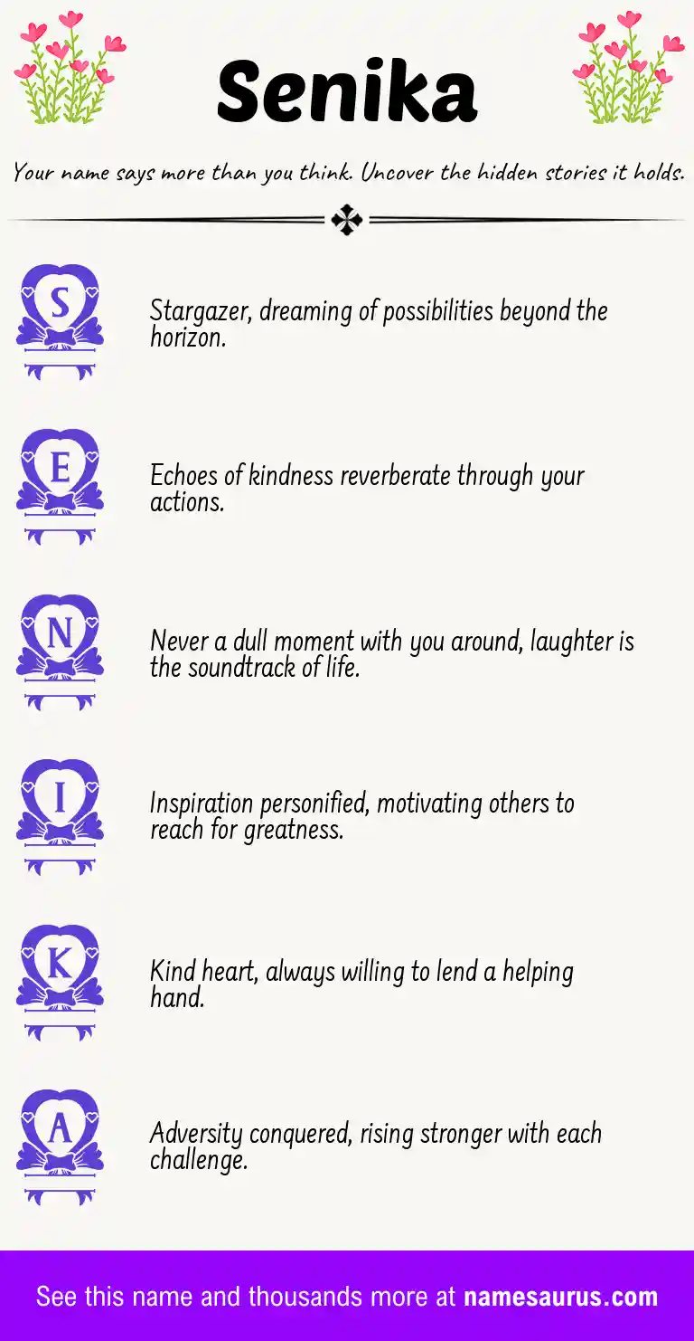 Acrostic poem about Senika.