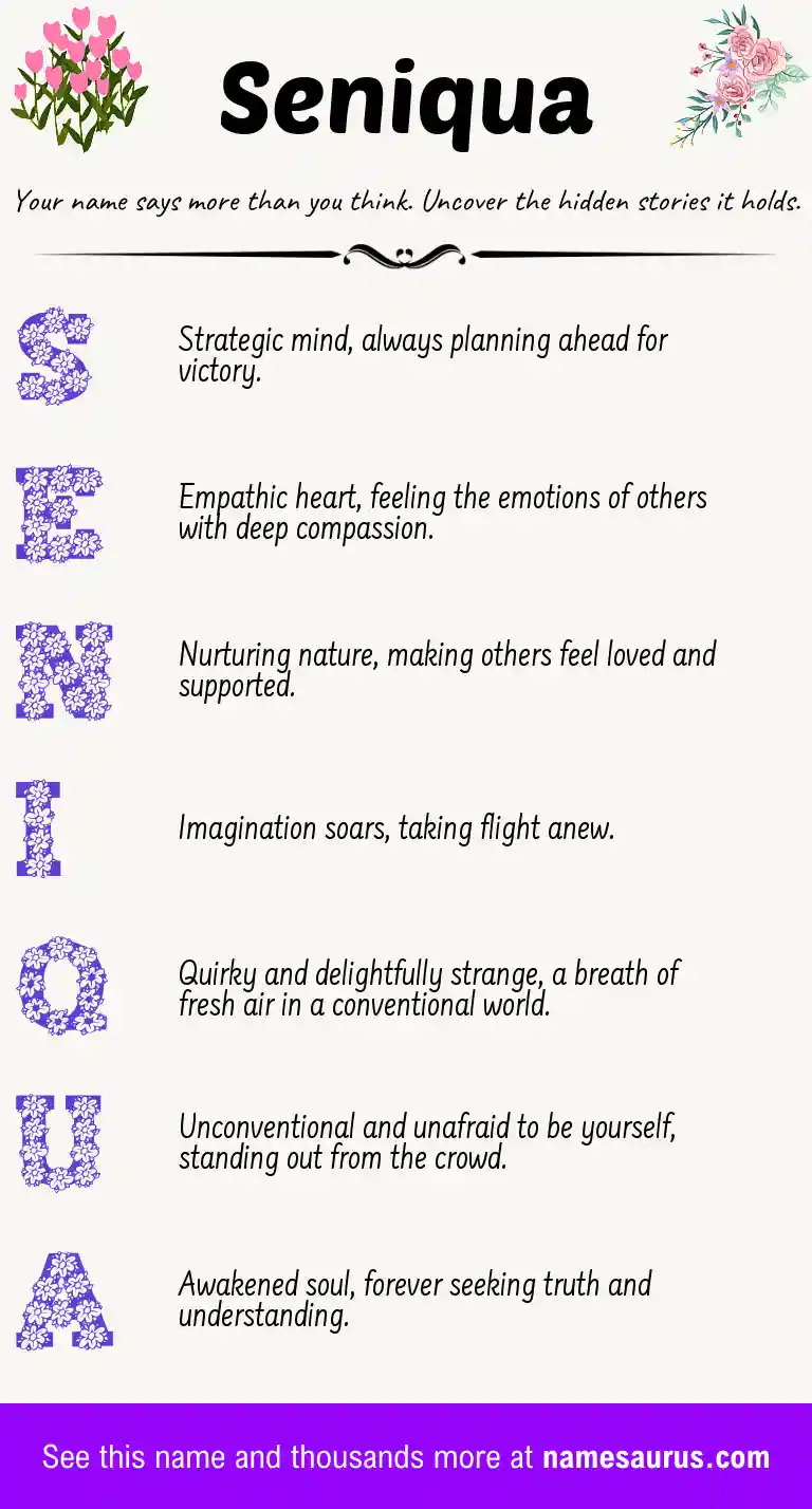 Acrostic poem about Seniqua.