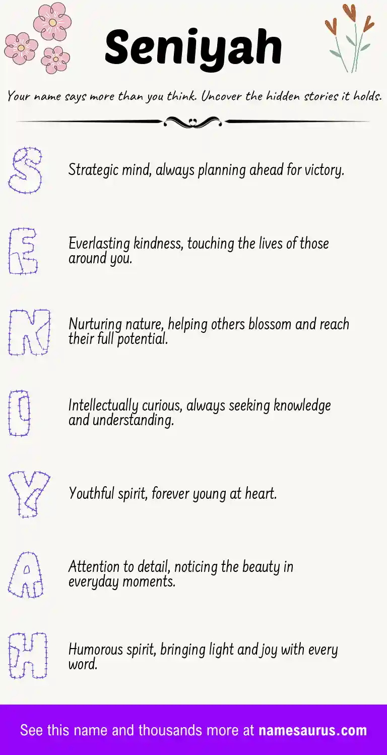 Acrostic poem about Seniyah.