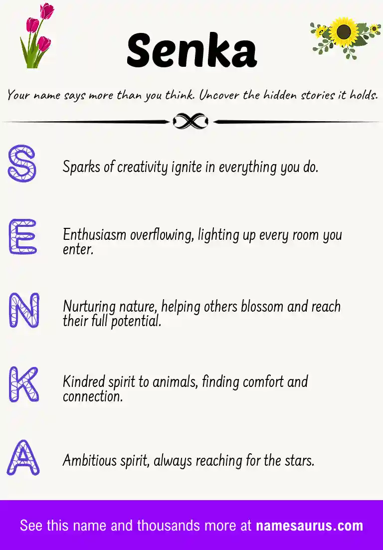 Acrostic poem about Senka.
