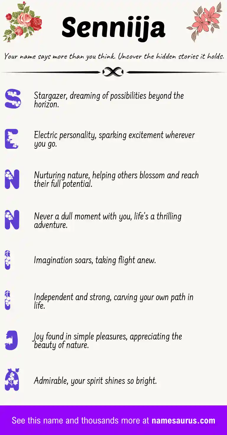 Acrostic poem about Senniija.