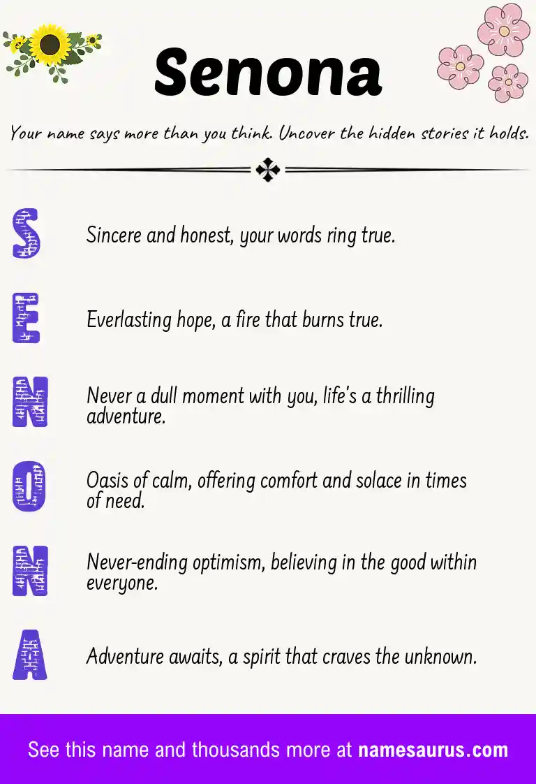 Acrostic poem about Senona.