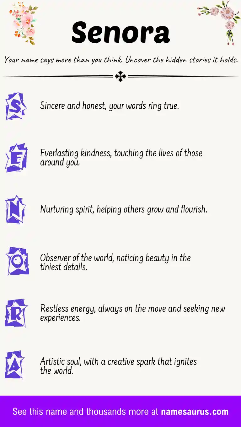 Acrostic poem about Senora.