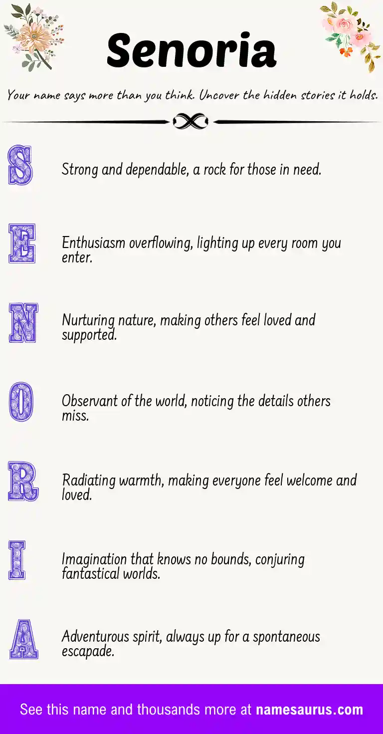 Acrostic poem about Senoria.