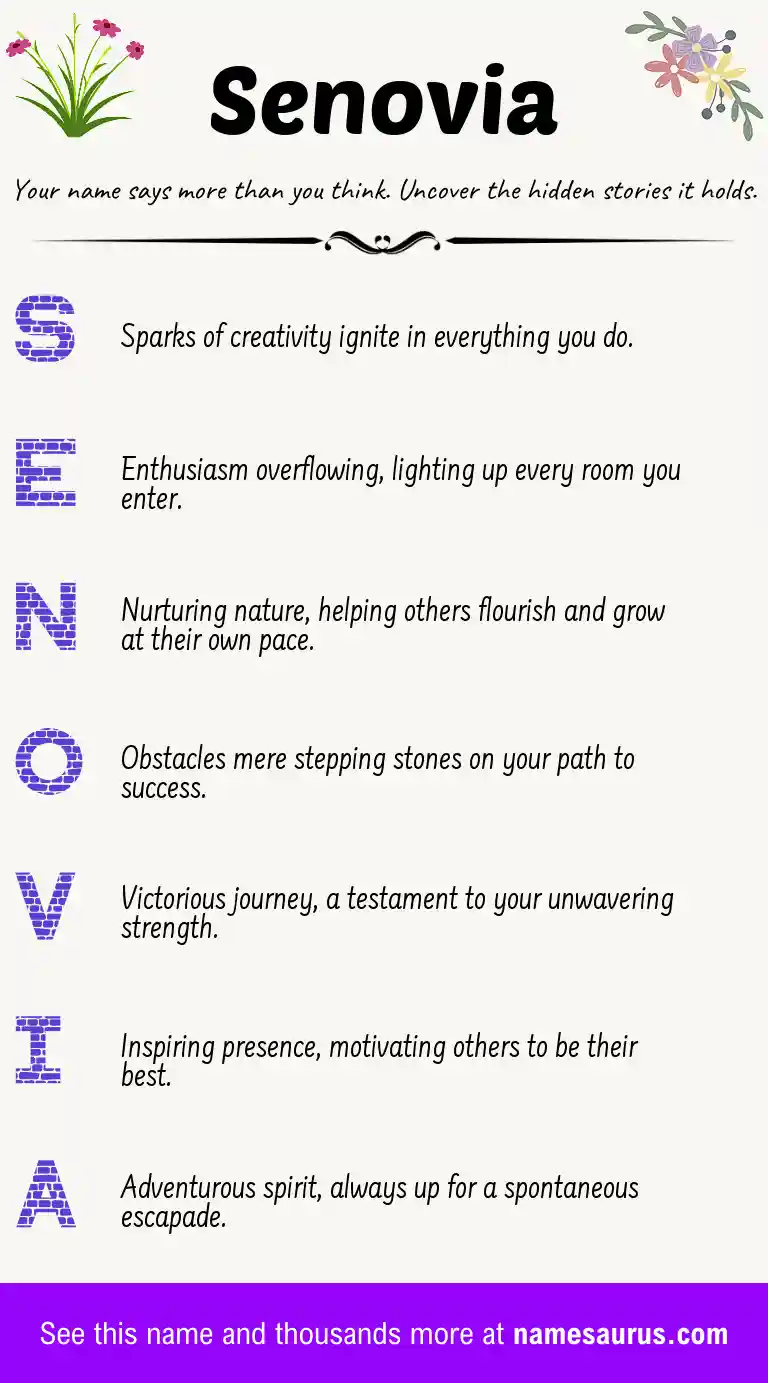 Acrostic poem about Senovia.