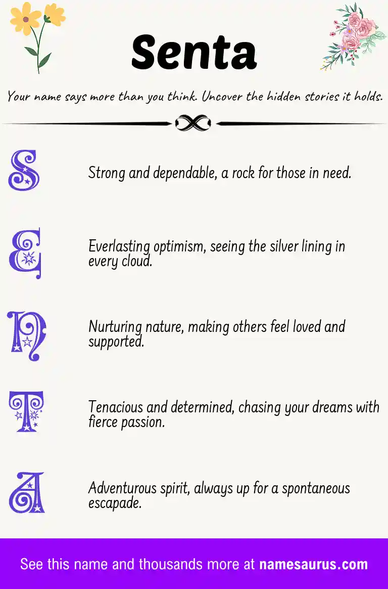 Acrostic poem about Senta.