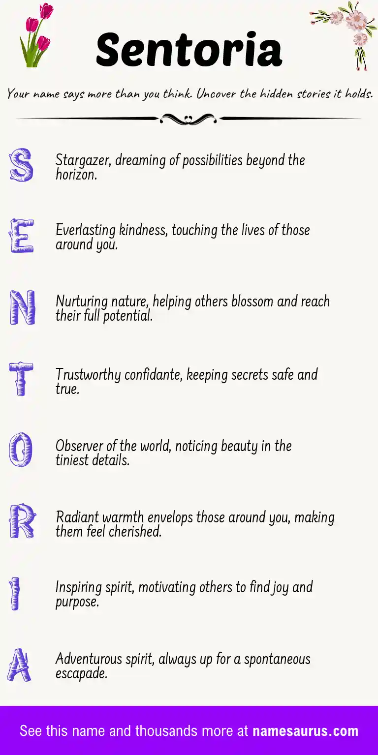 Acrostic poem about Sentoria.