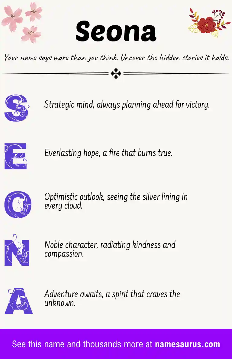 Acrostic poem about Seona.