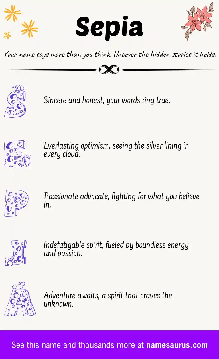 Acrostic poem about Sepia.
