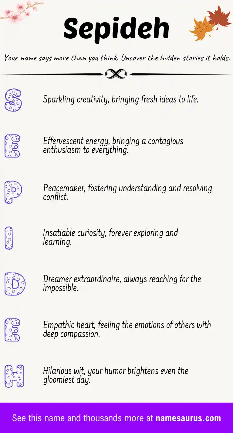 Acrostic poem about Sepideh.