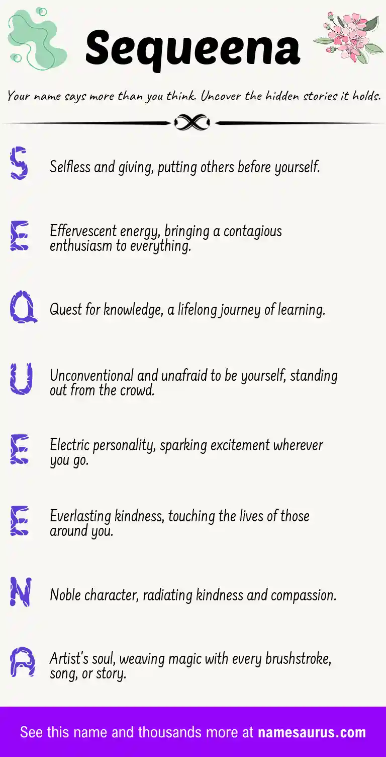 Acrostic poem about Sequeena.