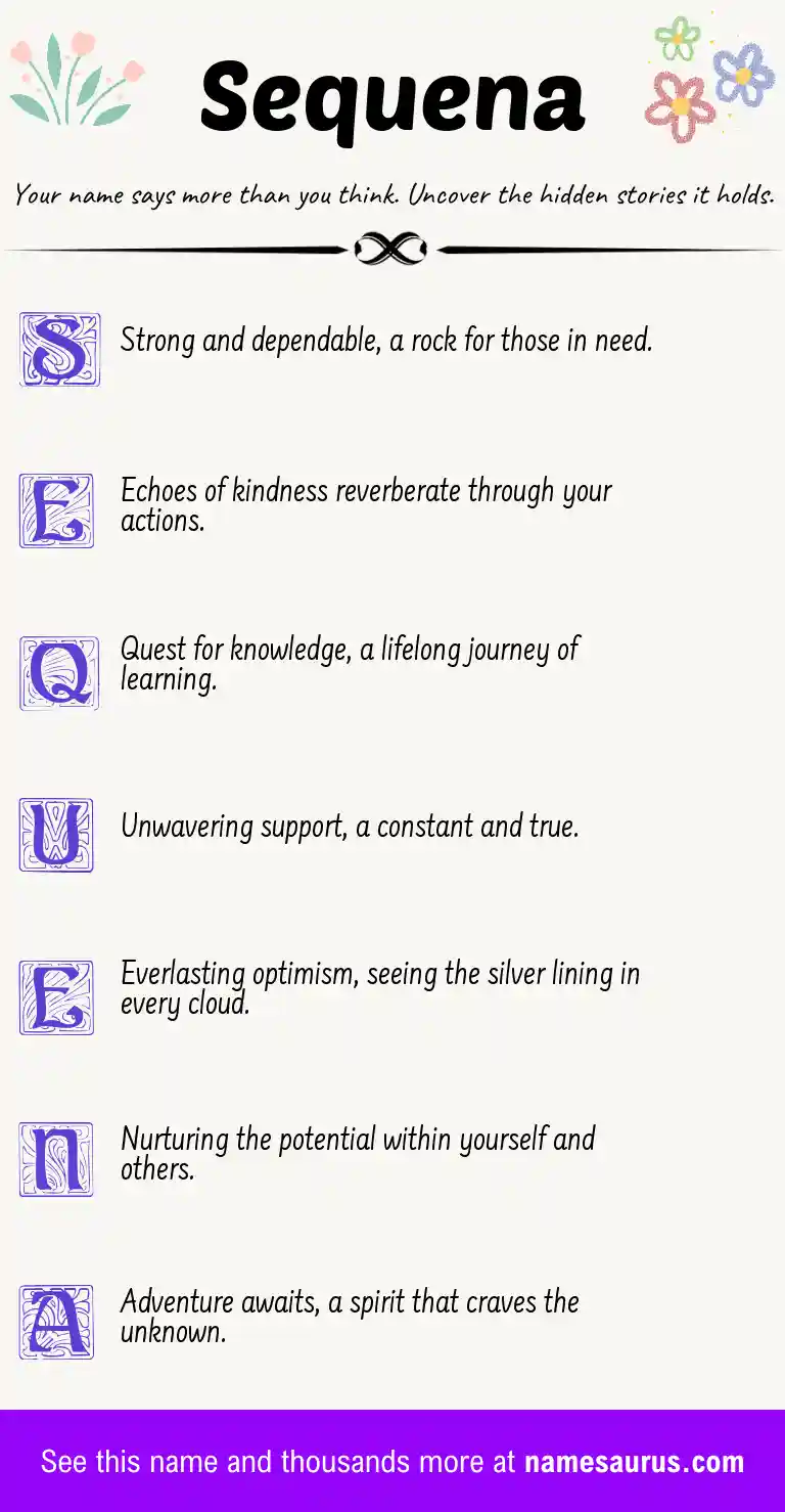Acrostic poem about Sequena.