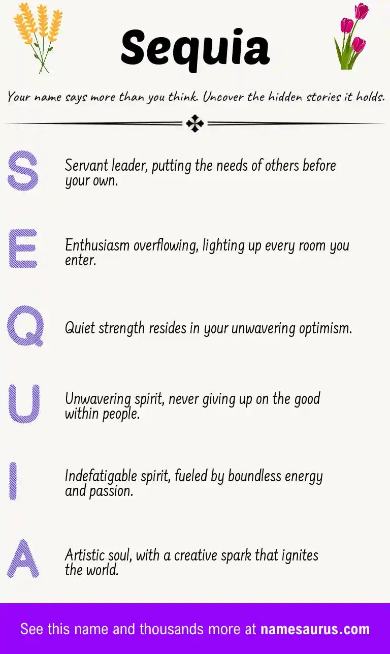 Acrostic poem about Sequia.