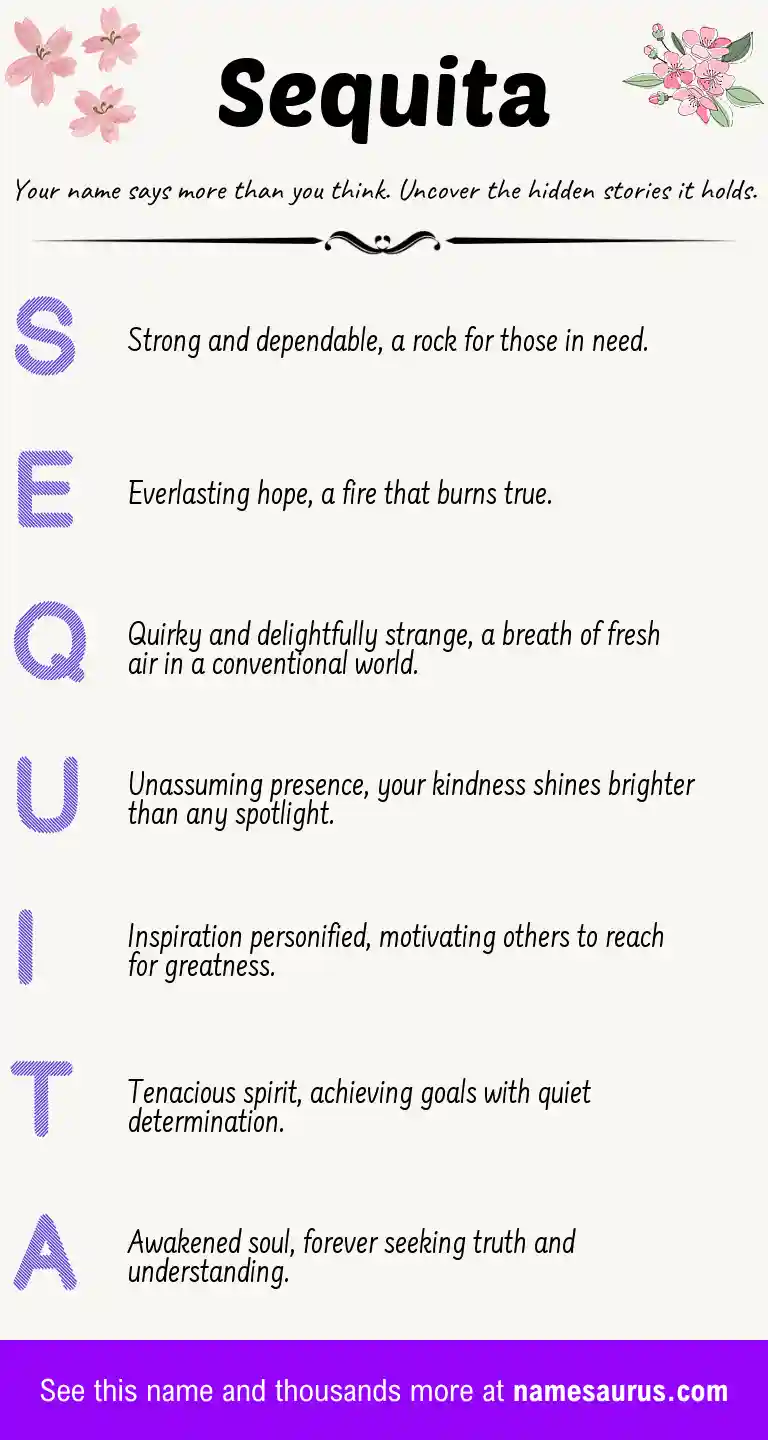 Acrostic poem about Sequita.