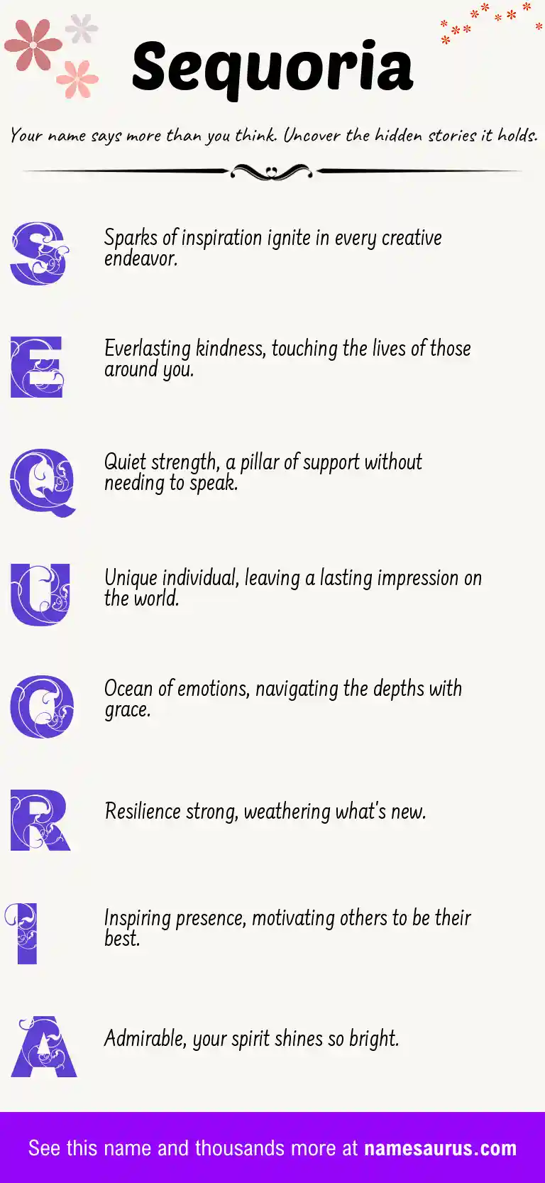 Acrostic poem about Sequoria.