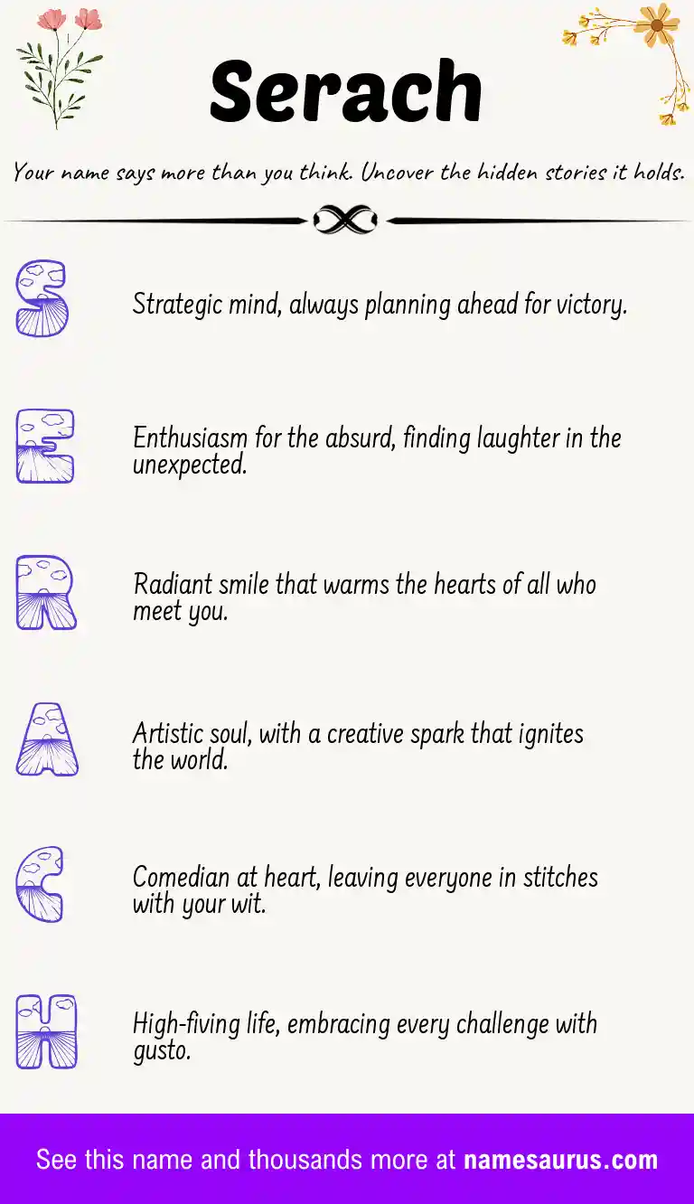 Acrostic poem about Serach.