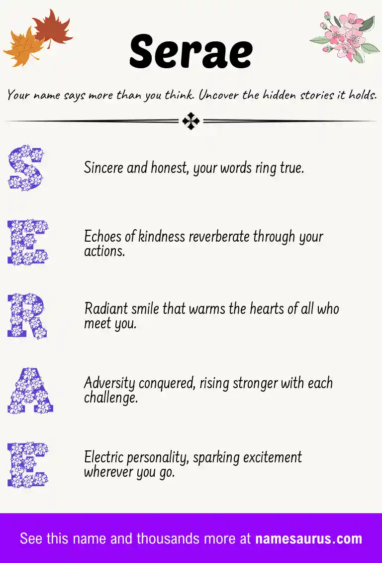 Acrostic poem about Serae.