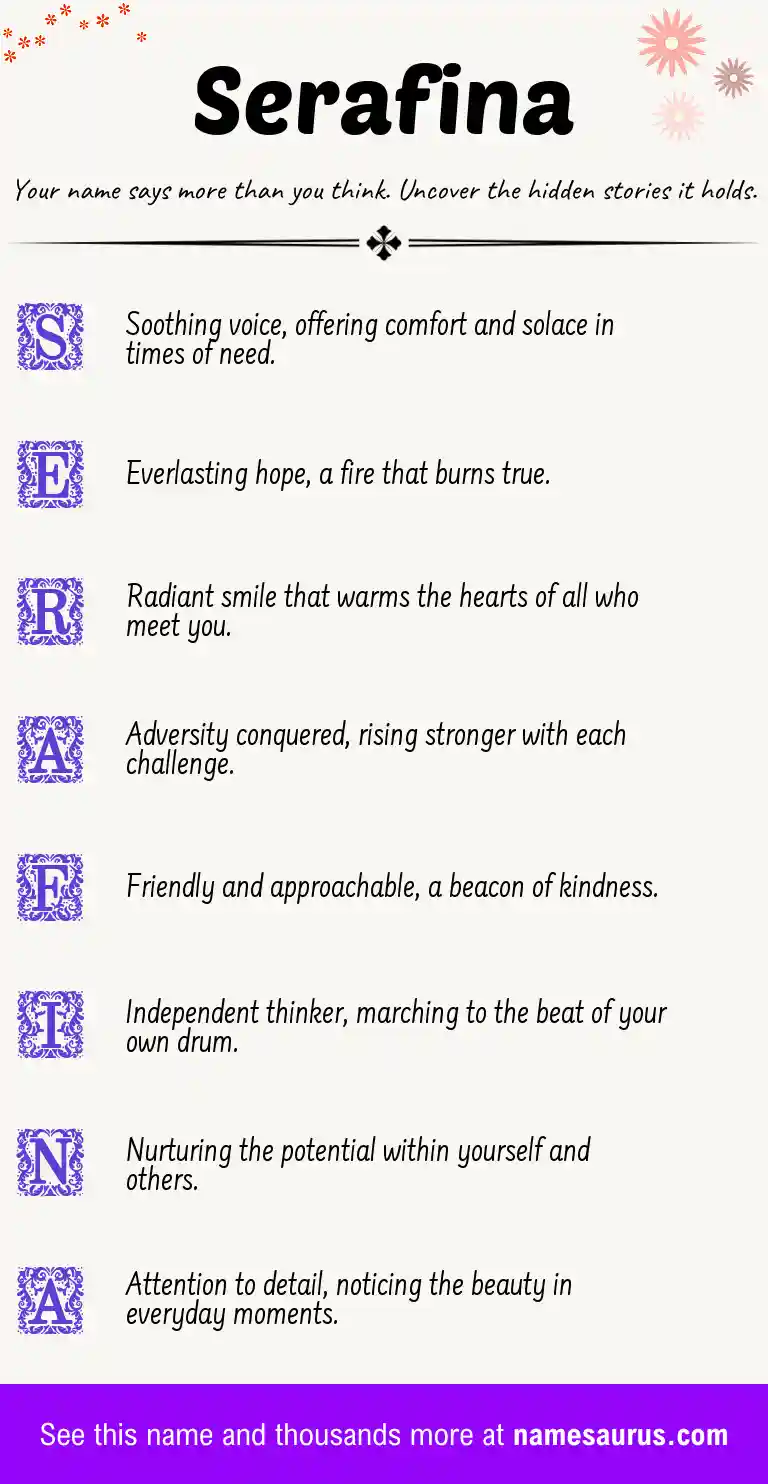 Acrostic poem about Serafina.