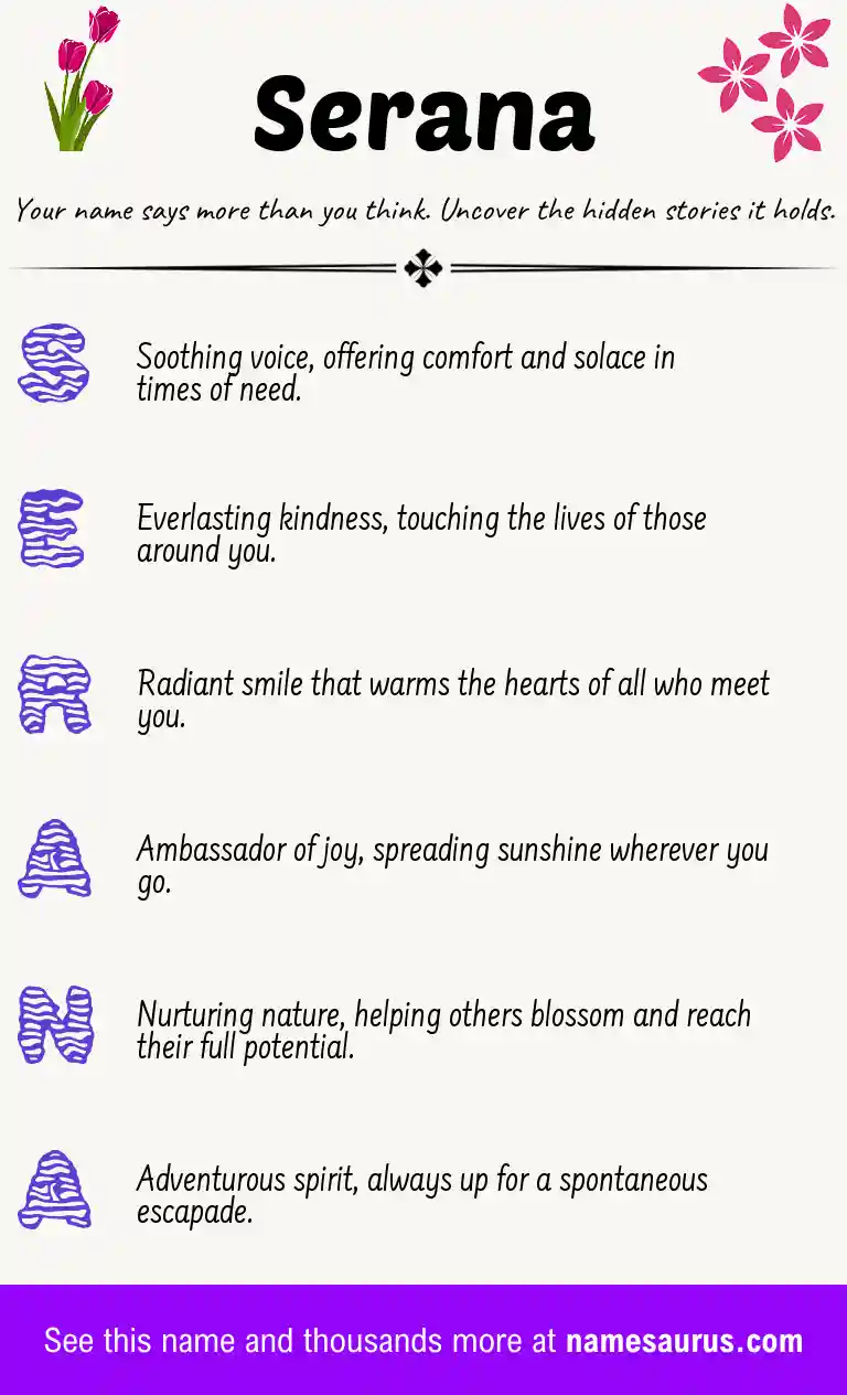 Acrostic poem about Serana.