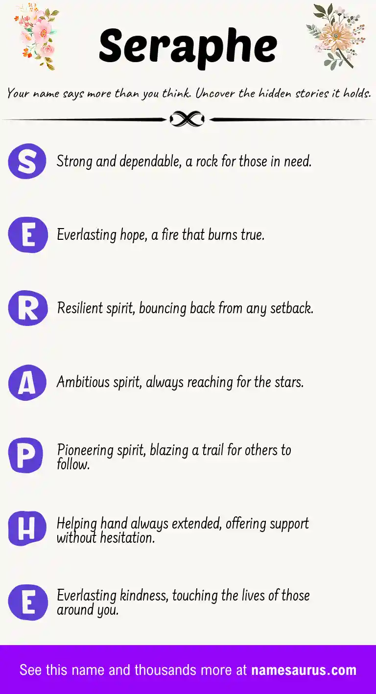 Acrostic poem about Seraphe.