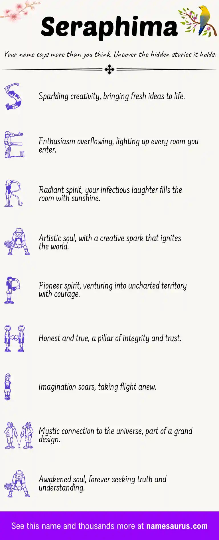 Acrostic poem about Seraphima.