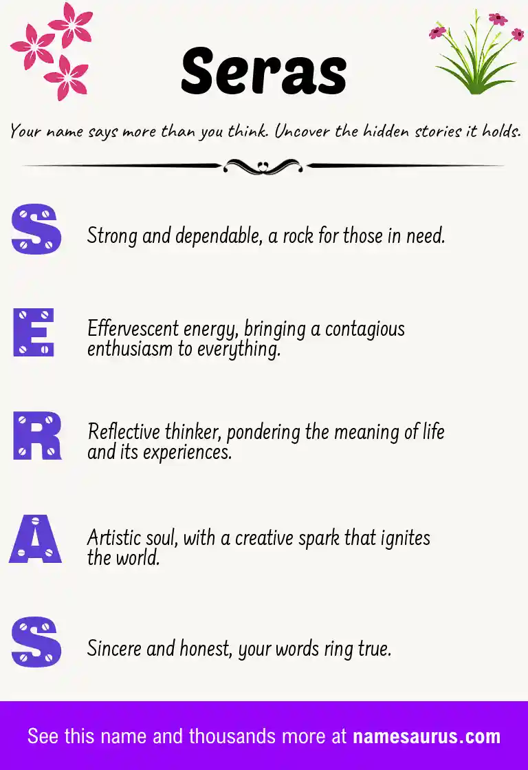 Acrostic poem about Seras.