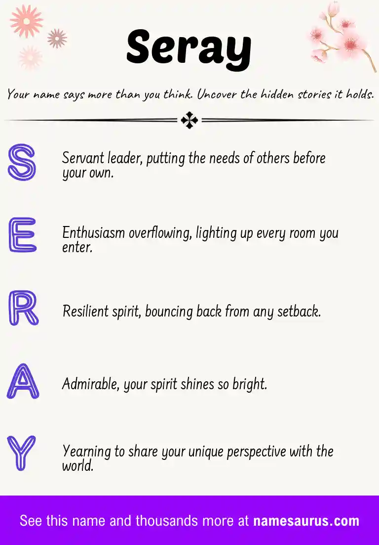 Acrostic poem about Seray.