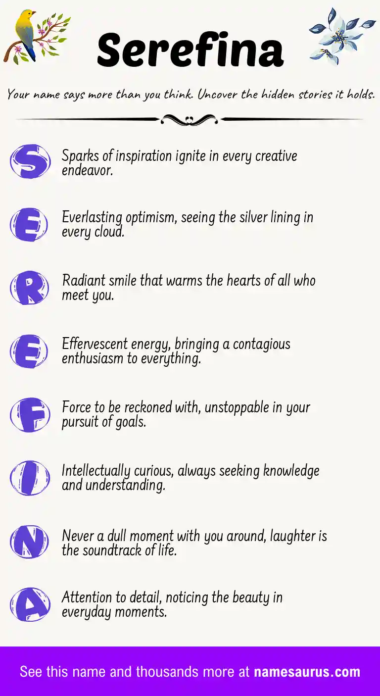 Acrostic poem about Serefina.